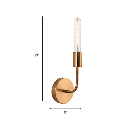 Vivolux | Metalen Gouden Wandlamp Open Gloeilamp 1/2-Licht Vintage Wandlicht Sconces met Ronde Achterplaat voor Porche