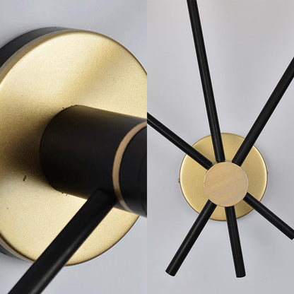 Vivolux | Zwart-Goud 2/3-Lichts Conus Licht Traditioneel Smeedijzer Blootgestelde Gloeilamp Wandlamp voor Slaapkamer