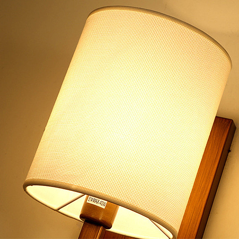 Vivolux | Zwart/Brons 1-Lamp Wandlamp Vintage Stoffen Cilinderkap Wandlicht voor Hal