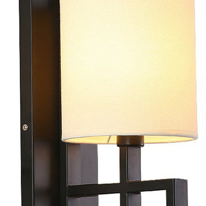 Vivolux | Zwart/Brons 1-Lamp Wandlamp Vintage Stoffen Cilinderkap Wandlicht voor Hal