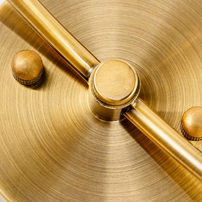 Vivolux | Zylinder Wohnzimmer Wandleuchte Tradtionelle Metall 1/2-Licht Gold Wandleuchte mit Stoffschirm