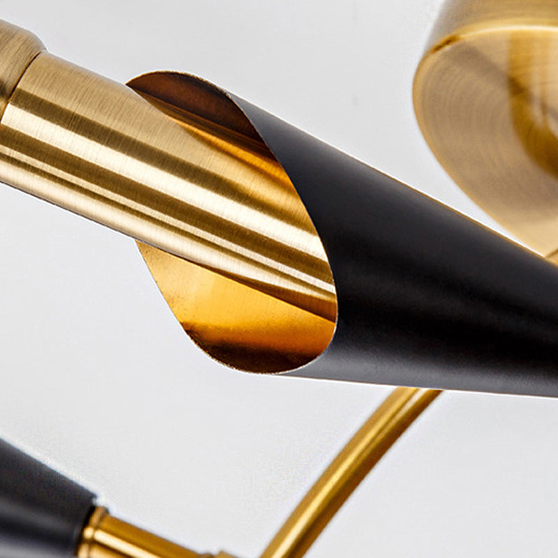 Vivolux | Zylinder Wohnzimmer Wandleuchte Tradtionelle Metall 1/2-Licht Gold Wandleuchte mit Stoffschirm