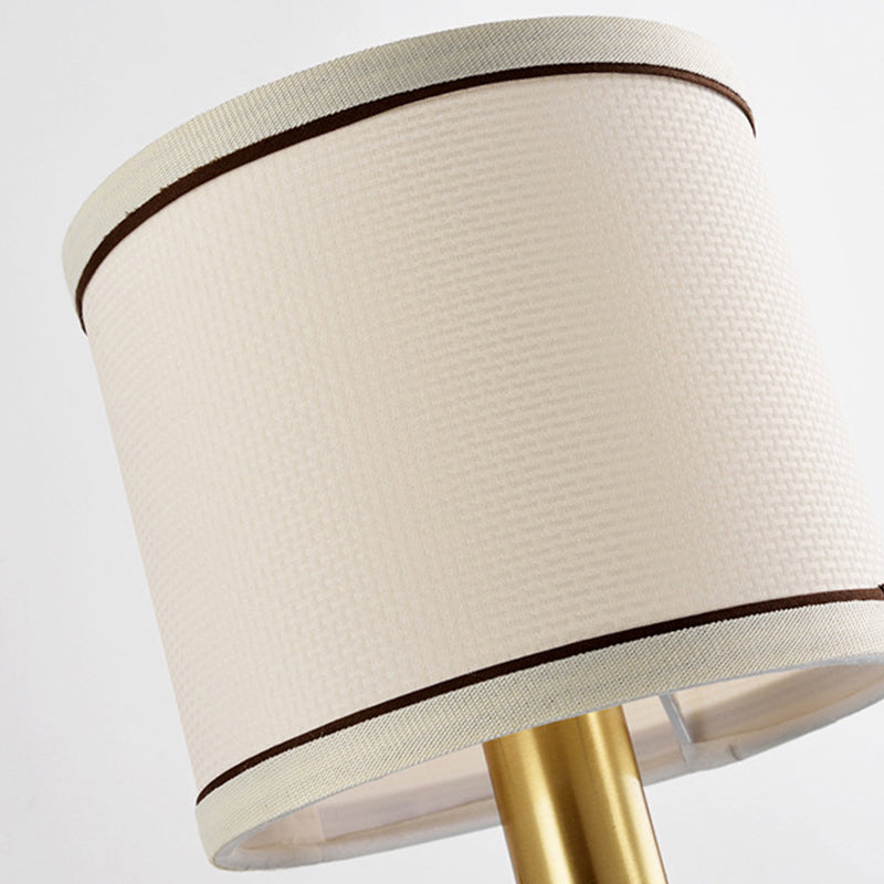 Vivolux | Retro cilindrische wandlamp 1/2-licht stoffen wandlamp met porseleinen kap in goud voor porch