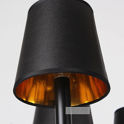 Vivolux | Kegelförmige Flur Wandleuchte Antikes Gewebe 1 Licht Schwarze Wandmontierte Lampe mit Acrylakzent