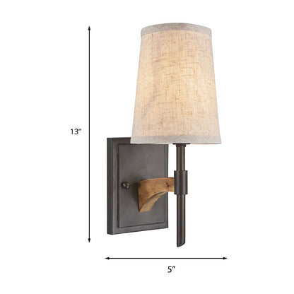 Vivolux | 1 Kopf Kerze/Kegel Wand Sconce Beleuchtung Retro Schwarz Metall Wandmontierte Lampe Ohne Schirm/mit Schirm