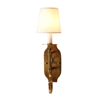 Vivolux | Gold 1 Lampen Wandleuchte Licht Vintage Stil Stoff Schmaler Schirm Wandmontierte Lichtquelle