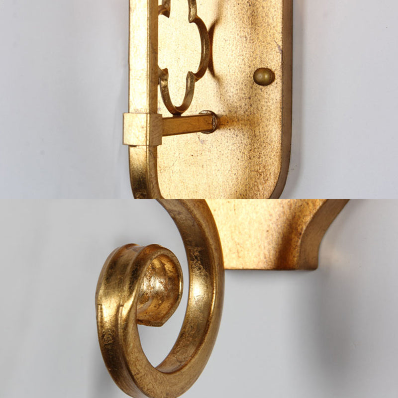 Vivolux | Gold 1 Lampen Wandleuchte Licht Vintage Stil Stoff Schmaler Schirm Wandmontierte Lichtquelle