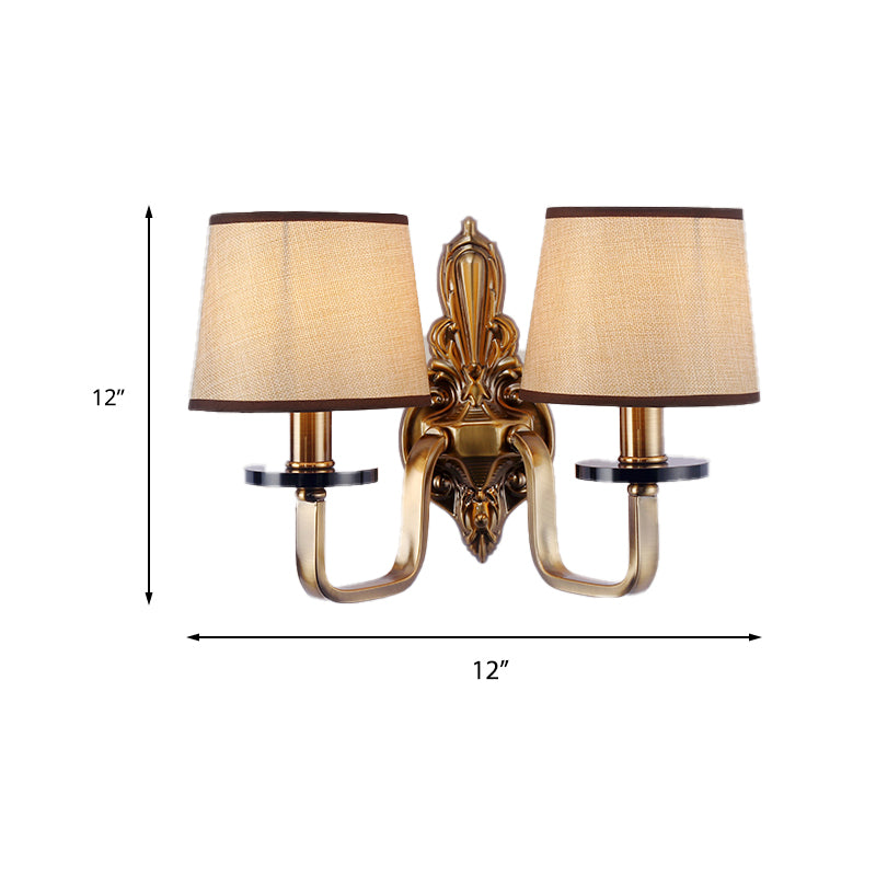 Vivolux | Stof Schaduw Gouden Wandlamp Barrel 1/2-Licht Vintage Wandmontage Verlichtingsarmatuur voor Woonkamer