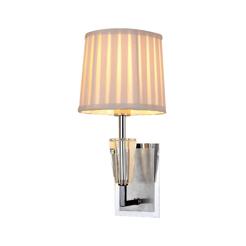 Vivolux | Chrome Einzelleuchten Wand Sconces Modern Stil Stoff Faltenlampenschirm Wandmontierte Lichtquelle