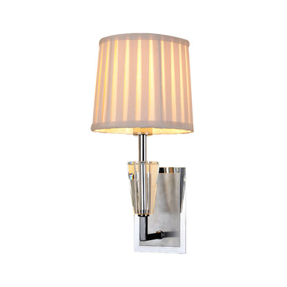 Vivolux | Chrome Einzelleuchten Wand Sconces Modern Stil Stoff Faltenlampenschirm Wandmontierte Lichtquelle
