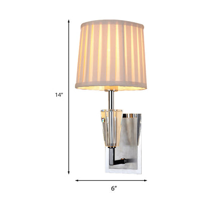 Vivolux | Chrome Einzelleuchten Wand Sconces Modern Stil Stoff Faltenlampenschirm Wandmontierte Lichtquelle