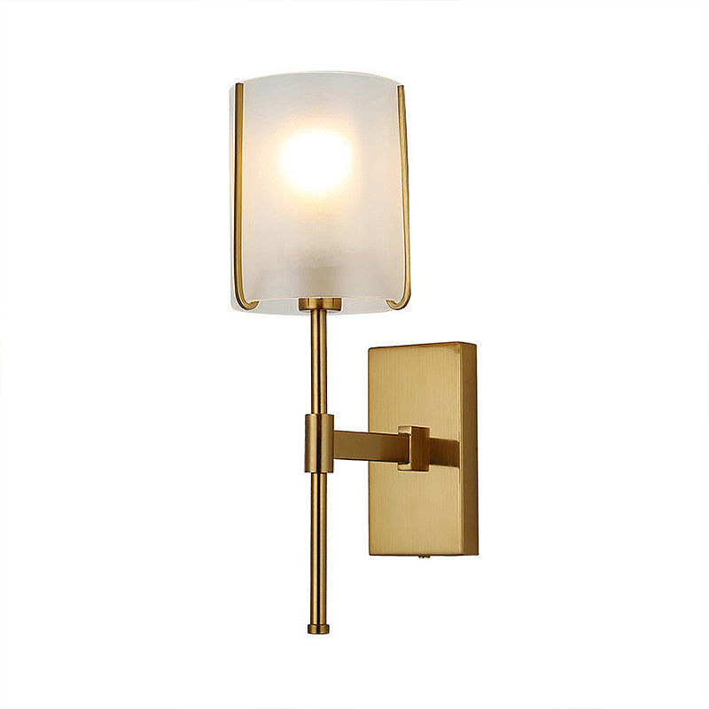 Vivolux | Stoffen Schaduw Gouden Wandlamp Cilinder Enkel Hoofd Eenvoudige Wandgemonteerde Verlichtingsarmatuur voor Woonkamer