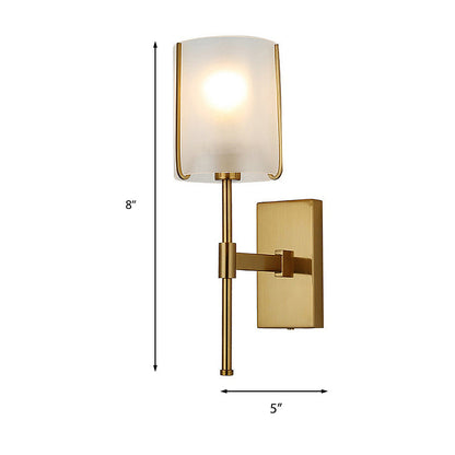Vivolux | Stoffen Schaduw Gouden Wandlamp Cilinder Enkel Hoofd Eenvoudige Wandgemonteerde Verlichtingsarmatuur voor Woonkamer