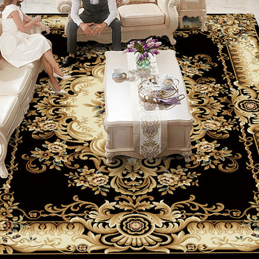 Vivolux | Vintage Floral Printed Rug Mehrfarbig Polypropylen Innen Teppich Pflegeleicht Tierfreundlich Waschbarer Teppich für Wohnzimmer