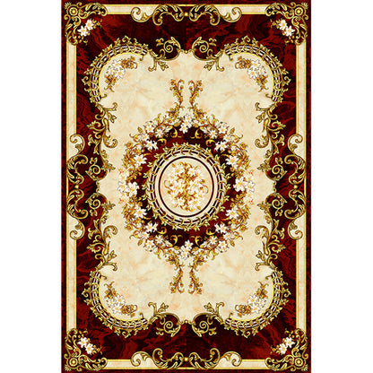 Vivolux | Vintage Floral Printed Rug Mehrfarbig Polypropylen Innen Teppich Pflegeleicht Tierfreundlich Waschbarer Teppich für Wohnzimmer