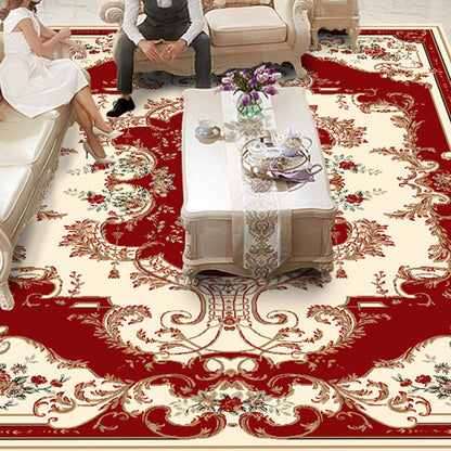 Vivolux | Vintage Floral Printed Rug Mehrfarbig Polypropylen Innen Teppich Pflegeleicht Tierfreundlich Waschbarer Teppich für Wohnzimmer
