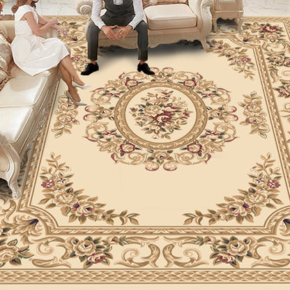 Vivolux | Vintage Floral Printed Rug Mehrfarbig Polypropylen Innen Teppich Pflegeleicht Tierfreundlich Waschbarer Teppich für Wohnzimmer