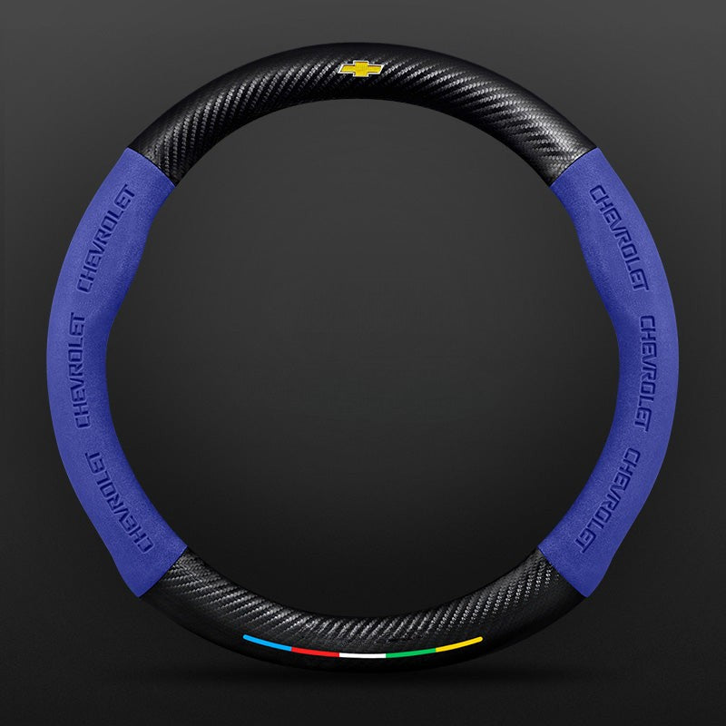 Anti-Rutsch 3D Prägung Kohlefaser Leder Auto Lenkradbezug Universelle Passform