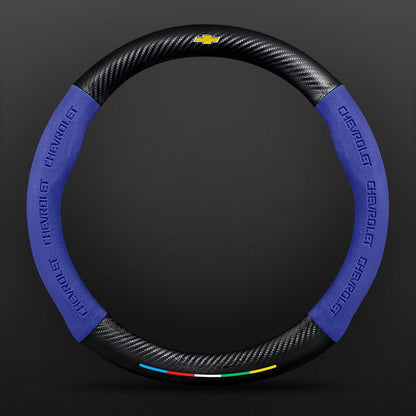 Anti-Rutsch 3D Prägung Kohlefaser Leder Auto Lenkradbezug Universelle Passform