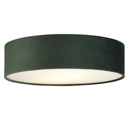Vivolux | Grüner Samt & Opal Diffusor Vintage Runde Flush-Trommellicht 38cm