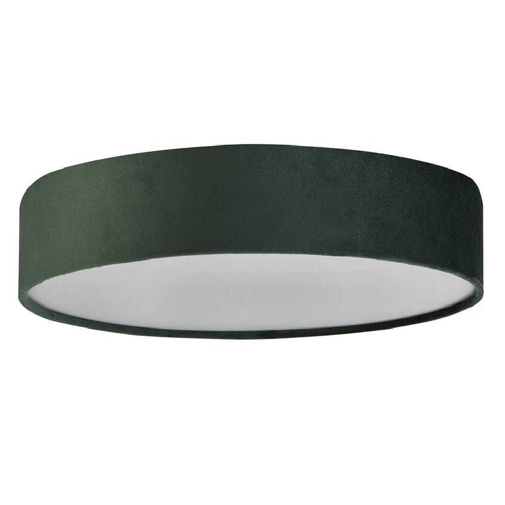 Vivolux | Grüner Samt & Opal Diffusor Vintage Runde Flush-Trommellicht 38cm