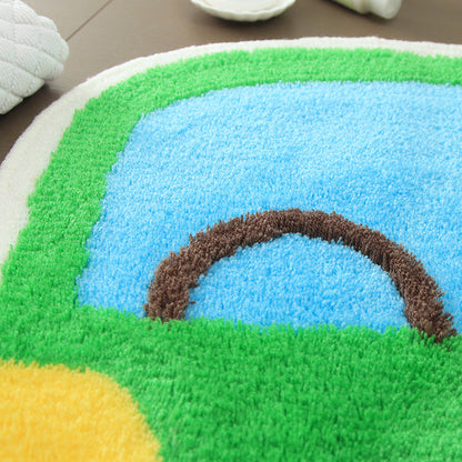 Vivolux | Creatieve Kinderen Kamer Tapijt Multi Gekleurd 3D Patroon Binnen Tapijt Katoen Mengsel Antislip Huisdier Vriendelijk Gebied Tapijt