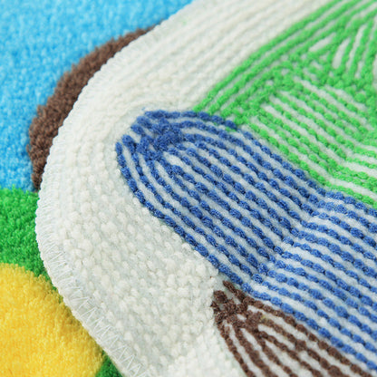 Vivolux | Creatieve Kinderen Kamer Tapijt Multi Gekleurd 3D Patroon Binnen Tapijt Katoen Mengsel Antislip Huisdier Vriendelijk Gebied Tapijt