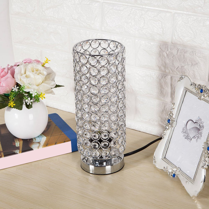 Vivolux | Kristall Tischlampe - Modern Nachtlicht mit Chrom-Finish