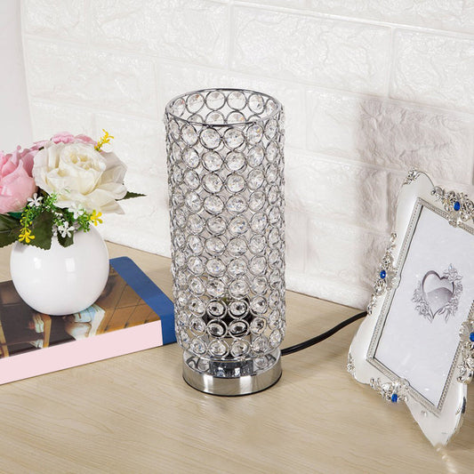 Vivolux | Kristall Tischlampe - Modern Nachtlicht mit Chrom-Finish