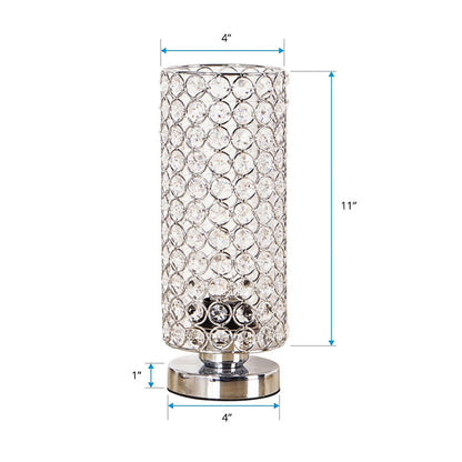 Vivolux | Kristall Tischlampe - Modern Nachtlicht mit Chrom-Finish