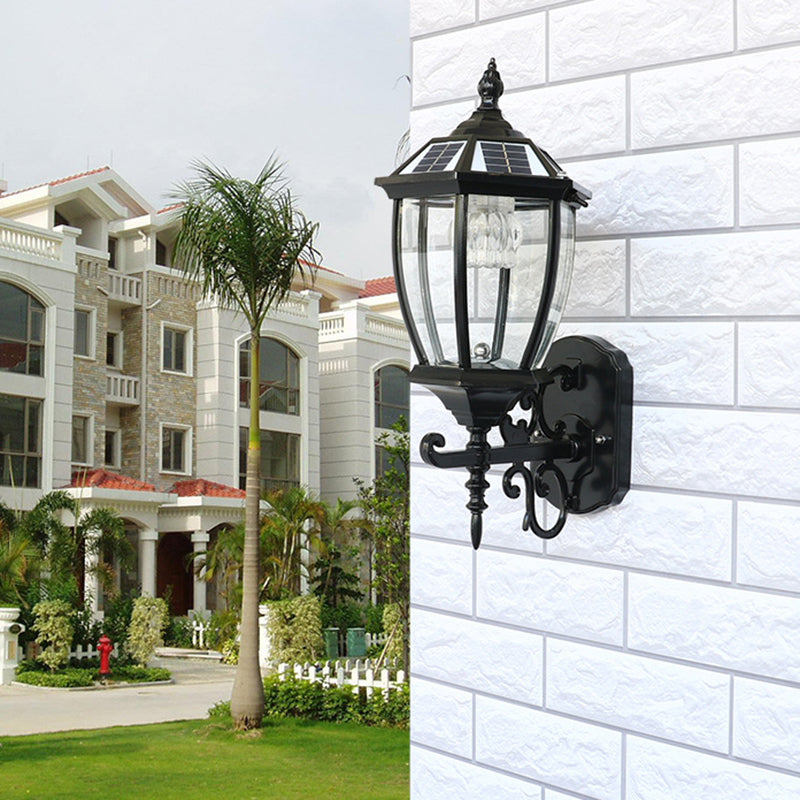 Vivolux | Solar LED Wandlamp Traditioneel Transparant Glas Bel Sconces Verlichting voor Binnenplaats