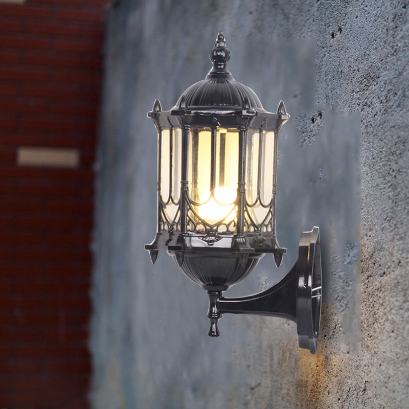 Vivolux | Klarer Glaszylinderlaterne Wandleuchte Retro 1 Glühbirne Patio Wandmontierte Lichtvorrichtung