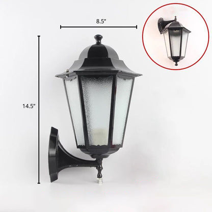 Vivolux | Einzelne-Glühbirne Wandlampe Vintage Aluminium Laterne Wandmontierte Beleuchtung für Garten