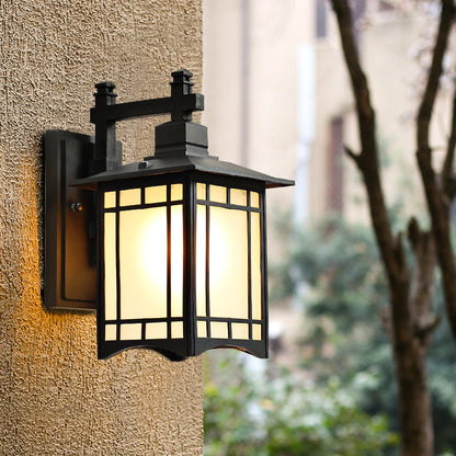Vivolux | Rechthoekige Buiten Wandverlichting Rustiek Metaal 1-Lichts Zwarte Afwerking Wandlamp