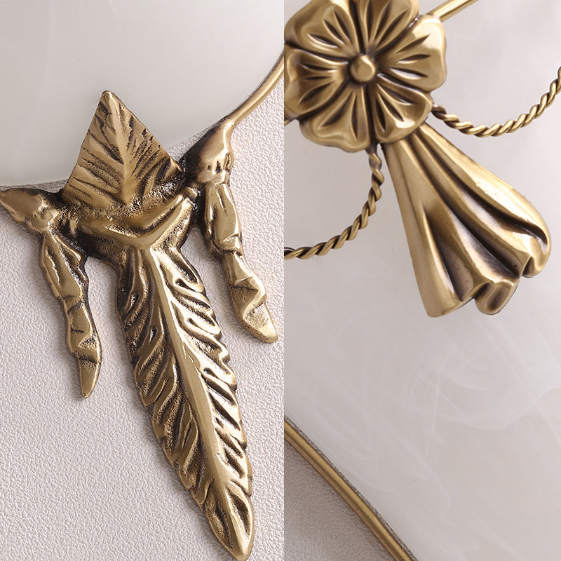 Vivolux | 9.5"/12.5" Breite Trompeten-Flare Wandleuchte Traditionelles Weißglas 1 Kopf Messing Wandleuchten für Wohnzimmer