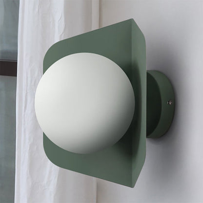 Vivolux | 1 Licht Orb Shade Wandleuchte Kinder Metall Glas Wandleuchte mit Candy Farbe für Kinderzimmer