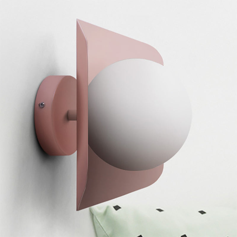 Vivolux | 1 Licht Orb Shade Wandleuchte Kinder Metall Glas Wandleuchte mit Candy Farbe für Kinderzimmer