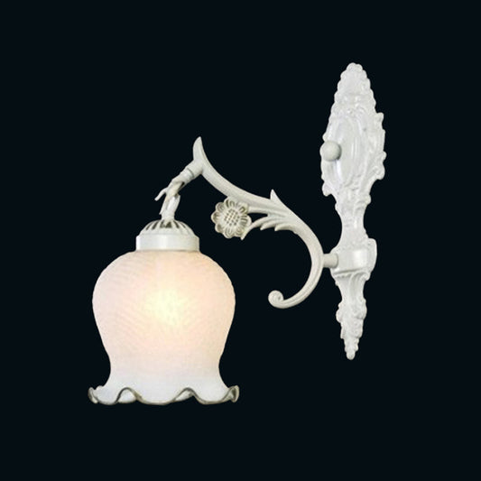 Vivolux | Weißes Glas Blütenknospen Wandbeleuchtungsgerät Retro Stil Wohnzimmer Wandmontierte Lampe