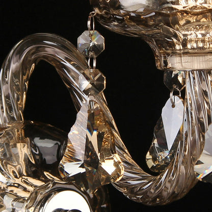 Vivolux | Gelaminateerde stoffen wandlamp armatuur antieke stijl 2-lamps slaapkamer wandstuk met franjes in amber