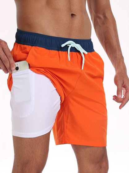 Badehose | Schnell trocknende Stretch-Shorts für Männer mit Handytasche