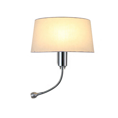 Vivolux | Schwarz/Weiß/Beige Trommel Lesewandlichte Traditionell Stoff 1 Kopf Schlafzimmer Verstellbares Wandmontiertes Licht