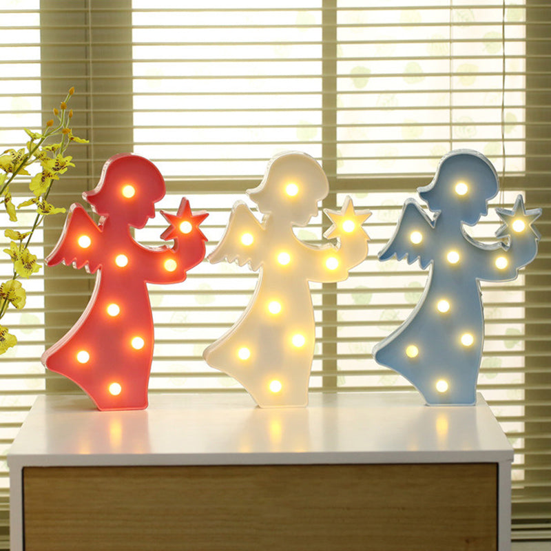 Vivolux | Neuheit Dekorative LED Modellierungs Nachtlicht Kunststoff Mädchen Zimmer Batterie Tischlampe mit Haken