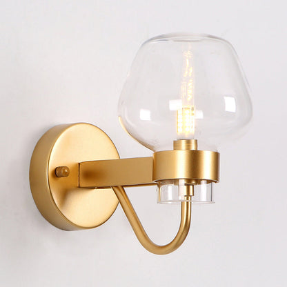 Vivolux | 1 Glühbirne Glas Wandlampe Tradition Klar/Amber/Rauchgrau Glas Wandbeleuchtung Fixture für Nachttisch