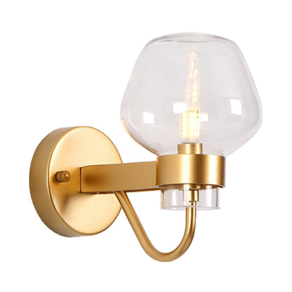 Vivolux | 1 Glühbirne Glas Wandlampe Tradition Klar/Amber/Rauchgrau Glas Wandbeleuchtung Fixture für Nachttisch