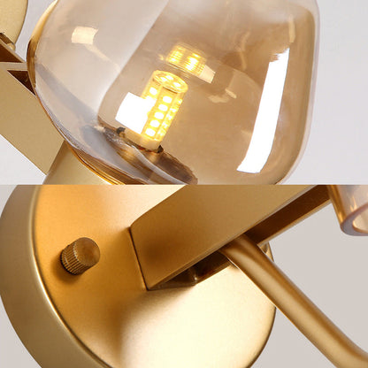 Vivolux | 1 Glühbirne Glas Wandlampe Tradition Klar/Amber/Rauchgrau Glas Wandbeleuchtung Fixture für Nachttisch