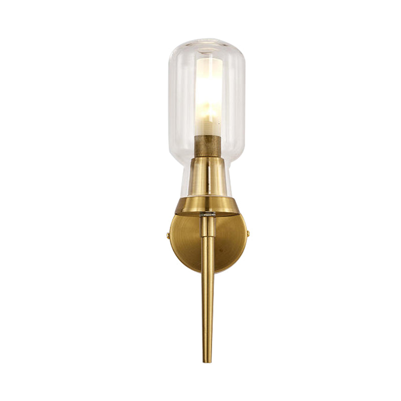 Vivolux | Zylinder Frosted Glass Wandlicht Tradition 1/2 Köpfe Gold Flush Mount Wandleuchte für Treppenhaus