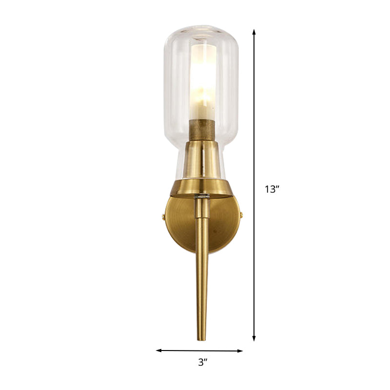 Vivolux | Zylinder Frosted Glass Wandlicht Tradition 1/2 Köpfe Gold Flush Mount Wandleuchte für Treppenhaus