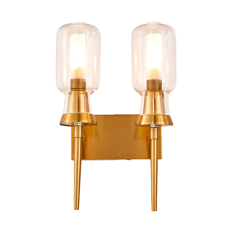 Vivolux | Zylinder Frosted Glass Wandlicht Tradition 1/2 Köpfe Gold Flush Mount Wandleuchte für Treppenhaus