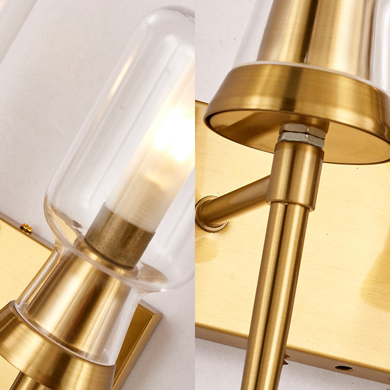 Vivolux | Zylinder Frosted Glass Wandlicht Tradition 1/2 Köpfe Gold Flush Mount Wandleuchte für Treppenhaus