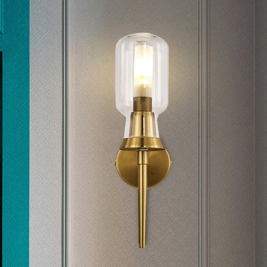 Vivolux | Zylinder Frosted Glass Wandlicht Tradition 1/2 Köpfe Gold Flush Mount Wandleuchte für Treppenhaus